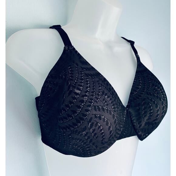 Bali Bra 38D Black and Gray Lightly Lined - Picture 2 of 9